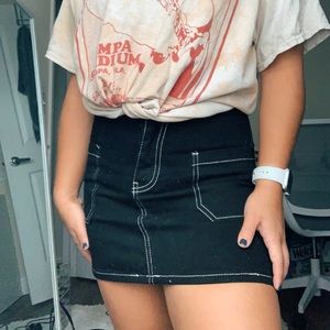 Black Denim Skirt
